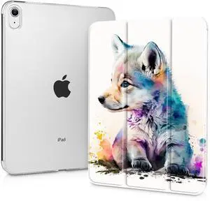 Tuiklol Case for iPad 10.2 inch case 2021 Release 9th Gen, Built in Pencil Holder - Trifold Stand-Auto Wake/Sleep PC Protection Stand PC Clear Back Cover for iPad 2020 2019 [8th/7th], Cute Dog