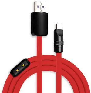 chubbycable Black Chubby Pro - Samurai Cable 120W USB-C Cable Silicone Fast Charging USB C Charger Cord Compatible with iPhone 16/15 Series iPad Galaxy Series, Red, USB-A to Type-C, 6.6FT