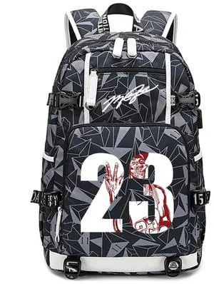 Txiujou Basketball 23 Student School Bag, Laptop Backpack, Ultra-Light Travel Bag, For Men And Women (grey-B)