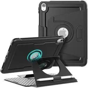 KAIJIAbox Case for iPad (A16) 11th Generation 11 Inch 2025, for iPad 10th Generation 10.9 Inch 2022, [Removable] 360 Degree Rotating Slim Protective Magnetic Stand Cover with Pencil Holder, Black