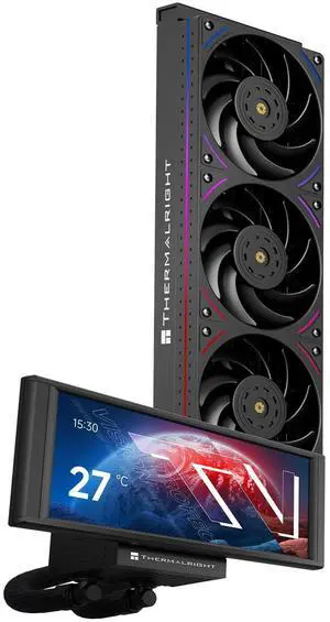 Thermalrlght Trofeo Vision 360 ARGB Black CPU Aio Cooler,CPU Water Cooling System,6.86inch IPS Long Screen with 1280x480 Resolution,for AM4/AM5,LGA1851/1700,Magnetic Screen is not Limited