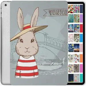 DuraSafe Cases for iPad mini 3rd Mini 2nd Mini 1st 7.9 inch A1599 A1600 A1489 A1490 A1491 A1432 A1454 A1455 Printed Lightweight Shock Absorbant Flexible TPU Protective Clear Case - Bunny Hat