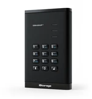 iStorage diskAshur3 HDD 1TB Black - Secure Portable Hard Drive - Password Protected - Dust & Water Resistant - Hardware Encryption