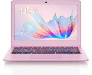 PONKLOIE Laptop Computer, Windows 11 Pro for Business & Students, 8GB RAM 256GB ROM, 11.6", N4000 Processor, 6-Port, HDMI, Bluetooth 5 & wifi5, Lightweight Mini Laptop for Office & Study(Pink)