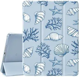 JOYLAND Starfish Pattern for iPad 6th/5th Generation Case 9.7 inch,with Pencil Holder-Premium Shockproof Case with Soft TPU Back Cover & Auto Sleep/Wake,Blue