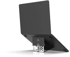 MAJEXTAND Paper-Thin Stand for MacBook, Laptop Riser, Slim Portable Ergonomic Ventilated Stand, 6 Adjustable Heights from 2.1" to 3.6", Compatible with Laptops Up to 18, US Patented (Space Black)