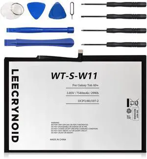 LeeCrynoid WT-S-W11 Replacement Battery for Samsung Galaxy Tab A9+ Plus 11" SM-X210/X215/X216/X218U | 3.85V 7540mAh 29Wh 0-Cycle Lithium Battery with Repair Kit