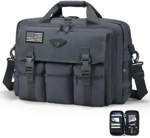 Large Tactical Laptop Bag for Men, Military 17.3 Inch Computer Bag Briefcase with Passport Wallet, Carry on Messenger Bag