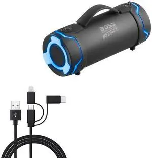 BoxWave Cable Compatible with BOSS Audio Tube - AllCharge 3-in-1 Cable - Jet Black BoxWave Cable Compatible with BOSS Audio Tube - AllCharge 3-in-1 Cable - Jet Black