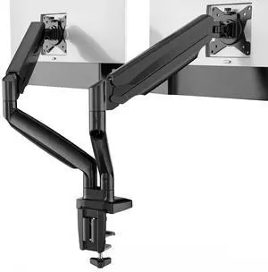 Suprogear Dual Monitor Mount Heavy Duty Monitor Arm for 2 Ultrawide Computer Monitors Adjustable Dual Monitor Stand Desk Mount Fits Screen up to 35 Inch, 26.4lbs Each,with C Clamp & Grommet Base,Black