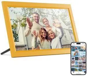 64GB 10.1" Digital Picture Frame, 1280 x 800 IPS Touch Screen Electronic Photo Frame, Pre-Load Photo Gift Mode Without Open Package, Auto-Rotate, Wall/Table Mountable, App Share Photos Golden Edition