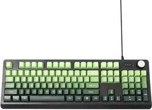 Wired RGB Gaming Membrance Keyboard. 100 Percent Mini Creamy LED Computer Keyboard .Small Ergonomic Clicky Teclado with ABS Backlit Unreplaceable Keycaps. for PC Laptop MAC Gamer. (Green)