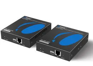 OREI 4K KVM HDMI Extender Over IP CAT6 4K@60Hz One to Many Upto 400 Feet, 2 USB 1.1 Loop Out - Send to Multiple Location Over 1G Switch (EX-500-KVM)