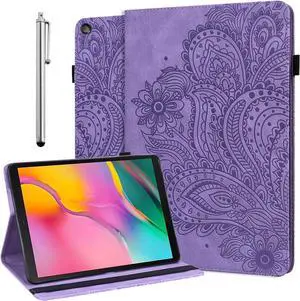 ALILANG Case for Kindle Fire HD 10 (9th Gen 2019/7th Gen 2017/5th Generation 2015) 10.1", Multiple Viewing Angles PU Leather Flip Stand Cover for Amazon Fire HD 10 Case -Purple