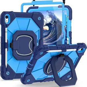 Auizotl Case for iPad (A16) 11th/10th Generation 2025/2022,360° Rotating Stand iPad Case 10th Generation with Screen Protector,Heavy Duty Shockproof i Pad Cases 11th/10th Gen 11.0/10.9 Inch,Navy Blue