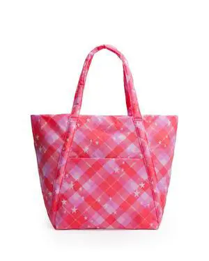 BAGGU Cloud Bag - Pink Star Plaid