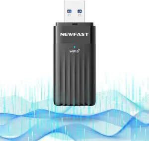 NEWFAST WiFi 6 Adapter for Desktop PC NF-U351, AX3000 USB 3.0 WiFi Adapter for PC, Dual Band Wireless Network Adapter, MU-MIMO, OFDMA, WPA3, Supports Windows 11/10,Portable Design