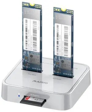 MAIWO K3016SD NVMe SATA SD 3 Bay SSD Docking Station, 10Gbps M.2 SSD Reader Adapter Enclosure, Compatible SD Express/M.2 NVMe SATA SSD. (Not Support Clone)