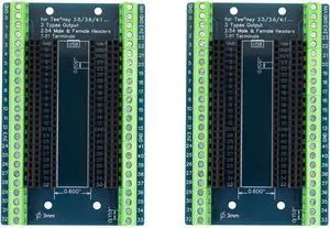 yddmyo Terminal GPIO Breakout Board for Teensy 3.5/3.6/4.1 Module Female Pin Header 0.1" Screw Terminal 0.14" Pitch (Pack of 2)