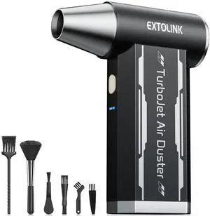 EXTOLINK L8 Compressed Air Duster 180,000 RPM 4-Speed Electric with TurboJet Mode, 8000mAh Battery & Cleaning Kit, for Desktop, PC, Keyboard, Laptop, Car, Home