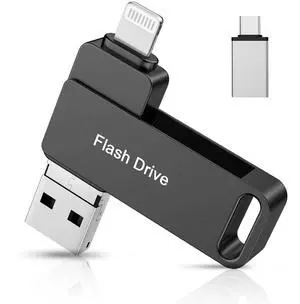 MFi Certified 512GB USB Flash Drive for iPhone Photo Stick, iPhone Memory Stick for Photo Backup Drive, 3 in 1 USB Thumb Drives iPhone USB Stick Photo Storage for iPhone/iPad/Android/PC Black