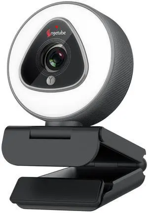 Streaming Webcam with Ring Light - 1080P Autofocus Computer Camera with Microphone Adjustable Brightness Digital Zoom Webcams for Xbox Twitch Gaming USB PC Web Camera for PC Laptop Desktop