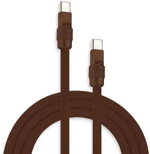 chubbycable Chubby 2.0 Fast Charging Cable Durable Soft Silicone USB C Cable 240W Extra Thick Charger Cord Compatible with iPhone 17-15 Series iPad, Chocolate+Chocolate, Type-C to Type-C, 9.8 FT