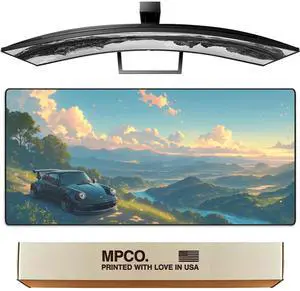 MPCO. Manga Motors Porsche-Blue Large Size Gaming WFH Mousepad Full Desk (Porsche-Blue, DuraGlyde Fabric (Large (36" x 17"))