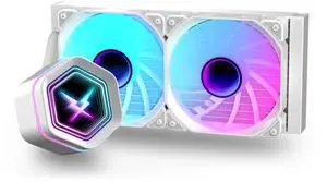 RUIX NC240 ARGB AIO CPU Liquid Cooler, 240mm High-Efficiency CPU Water Cooling with High-Speed Ceramic Bearing Pump, 2X PWM ARGB Fans, Intel LGA 1851/1700/1200/115X/2011, AMD AM5/AM4 - White