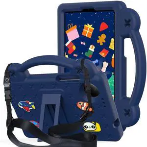 Kids Case for Xiaomi Redmi Pad SE 4g 8.7 2024, Shockproof Lightweight EVA Protective Sleeves with Shoulder Strap & Stand & Handle Case for Redmi Pad SE 4G 8.7 inch Tablet, Navy Blue