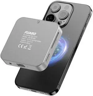 Magnetic M.2 NVMe SSD Enclosure & USB C Docking Station for iPhone MagSafe Portable SSD case, Magnetic External SSD &USB HUB 4K@60Hz HDMI, 10Gbps 100W PD Charging Compatible with iPhone 16