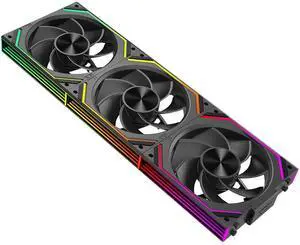 Jungle Leopard Interstellar V2 RS 120mm PC Reverse Blade Case Fan Infinity Mirror Module Daisy-Chain ARGB Fan Triple Pack Suitable Computer Cooling Fans 360mm AIO Cooler(Black-3Pack)