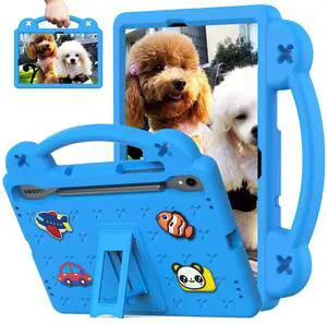 Sfulatdc Kids Tablet Case for Samsung tab S10 Lite/S10 FE/S9 FE/S8, Built-in Kickstand and Handle Shockproof Cute Cover Compatible with Galaxy S9 11 inch (SM-X710/X716B/X718U) Blue