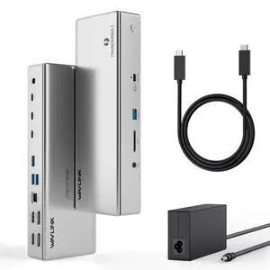 Thunderbolt 4 Dock, WAVLINK Docking Station with Quad 4K@60Hz Monitors, Four Thunderbolt 4 Ports, 98W PD, 2.5G RJ45 Ethernet, SD V4.0, 10Gbps USB3.1, for MacBook Pro/Air etc