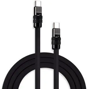 chubbycable Black Chubby - Black Samurai Edition 240W USB C Cable Fast Charging Cable Durable Silicone Charger Cord Compatible with iPhone 17-15 Series iPad MacBook Airpods, Type C to Type C, 3.3FT