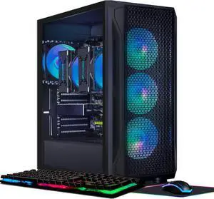 STGAubron Dual CPU Gaming PC, Dual Intel i7 Xeon E5 up to 3.7GHz, Radeon RX 580 8G, 16G DDR4, 512G SSD, WiFi 6, BT 5.3, RGB Fan x 4, Windows 11 Home