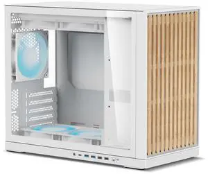 Shiny Snake G600 Micro ATX Modern Aesthetic Case - High Airflow Wood Front Panel - Supports 170mm CPU Cooler - 16cm ATX PSU with Adjustable PSU Chamber - Max. 400mm GPU, Birch White