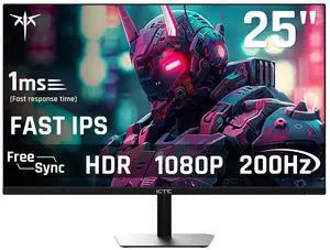 KTC 24.5'' Gaming Monitor, FHD 1080P 180Hz (Up to 200Hz) Fast IPS 128% sRGB Computer Monitor, HDR10, Adaptive Sync, Eye Care PC Gamer Monitor, HDMIx2, DP, VESA Mountable, Tilt Adjustable, H25T7