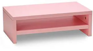 HAZCOVE 16.7" Blush Pink Ergonomic 2-Tier Monitor Stand with Plywood, 88LBS Heavy Duty, Aesthetic Desk Riser with 3-in-1 Storage (Makeup/Books/Devices) Waterproof & Easy-Clean Surface