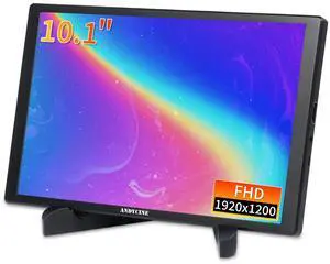 ANDYCINE N10 Portable Monitor, 10.1 Inch Mini Touch 1920x1200 IPS Screen, HDMI USB C in, 350nits 60Hz 1000:1 Contrast Display with Bracket & Speakers for Laptop,PC,PS4/5,Switch,Mac,Xbox