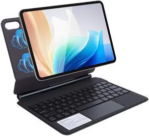 Gugxiom Case with Keyboard for ipad 11 A16 2025/10 10.9" 2022, with Touchpad, Backlit Case (Black)