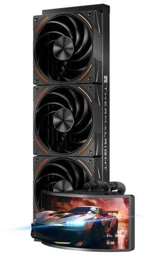 Thermalright Rainbow Vision 360 Turbo ARGB Black 360mm Aio Cooler, 60HZ Curved Screen with 2400x1080 Resolution,for AM4/AM5,Intel LGA1851/1700,6.67in 3D with Magnetic Suction Screen,3000RPM Fan Speed