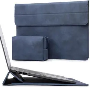 HYZUO 13 Inch Laptop Sleeve Case with Stand for 2025-2018 MacBook Air 13 M4 M3 M2 M1, 2025-2016 MacBook Pro 13 M2 M1, 13" iPad Pro/Air, Surface Pro 11/10/9, XPS 13, with Pouch, Navy Blue