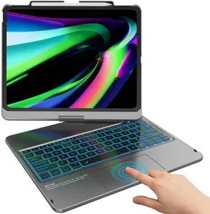 TQQ iPad Air 13 Inch Case Keyboard (M3 2025 / M2 2024), iPad Pro 12.9 (6th, 5th, 4th, 3rd Gen) Keyboard - 360° Rotatable, 7-Color Backlight, Multi-Touch Trackpad, Thin & Light (Gray) TQQ iPad Air 13 Inch Case Keyboard (M3 2025 / M2 2024), iPad Pro 12.9 (6th, 5th, 4th, 3rd Gen) Keyboard - 360° Rotatable, 7-Color Backlight, Multi-Touch Trackpad, Thin & Light (Gray)