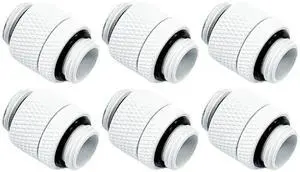 dracaena.io 6 Pack G1/4" Rotary Male to Male Extender Fittings, Nickel Plated Brass Compression Connectors with O Rings for PC Water Cooling Loop, Liquid Cooling Tube Fittings, White