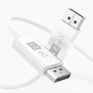 huaham DisplayPort 2.1 Fiber Optic Cable 50ft, DP 2.1 Cable [16K@30Hz, 8K@60Hz, 4K@240Hz] 40Gbps Video Display Port Cord Support UHBR10/HDCP/HDR10, FreeSync G-Sync for Gaming Monitor Graphics PC