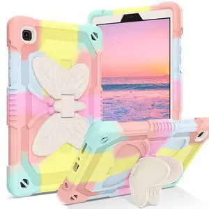YINLAI Case for Samsung Galaxy Tab A7 Lite 8.7 inch with Pencil Holder Kids Girls Women Kickstand Shockproof Protective Tablet Cover for Samsung Tab A7 Lite 8.7" SM-T225/T220/T227, Colorful Pink