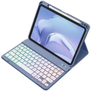 Akkerds for iPad A16 Case with Keyboard - 7 Colors Backlit Keyboard for iPad 10th Generation/iPad Air 11 Inch - Wireless Folio Cover for iPad Air 10.9 Inch/iPad Pro 11 Inch 2022/2021/2020 (Blue)