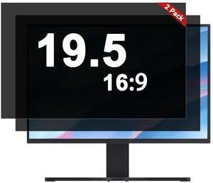 Vxaop [2 Pack] 19.5 Inch Computer Monitor Privacy Screen for 16:9 Aspect Ratio - Anti-Glare, Blue Light Filtering, Eye Protection, Removable Anti-Scratch Privacy Shield Screen 19.5in