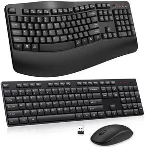 Ergonomic Wireless Keyboard + Wireless Keyboard and Mouse Combo